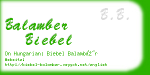 balamber biebel business card